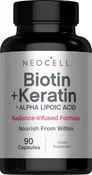 Biotin + Keratin & Alpha Lipoic Acid, 90 Capsules