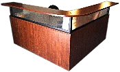 Borders Reception Desk with Frosted Acryllic Faux Glass (Optional Drawers)