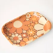 70's Floral Metal Tray