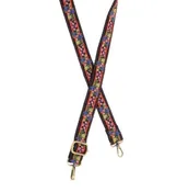 1.2"" Black Floral Meadow Guitar Strap