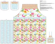 Boho Bouquet Fabric Apron Panel 1116P-11