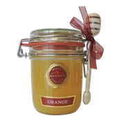 BREZZO – Raw Orange Honey in Gift jar with wooden Honey Dipper – 14.1 oz