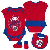 Los Angeles Clippers LA Creeper, Bib and Bootie Set Infant Girls