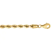 10K 20" Yellow Gold hiny Solid Diamond Cut Royal Rope Chain with Lobster Clasp 030ROY-20