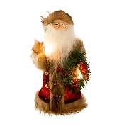 10 Light Burgundy and Brown Santa Tree Topper