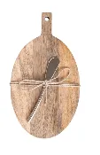 Mango Wood Cheese/Cutting Board + Canape Knife