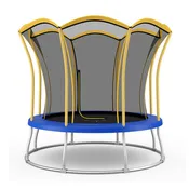 10 Feet Unique Flower Shape Trampoline with Galvanized Steel Frame-Yellow