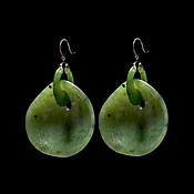 Big Gong Hand Cut Stone Earring