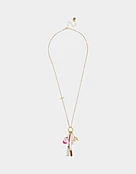 BASEBALL CHARM PENDANT NECKLACE PINK