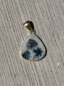 18k Gold Plated Scenic Dendritic Agate Pendant — black market minerals