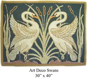 Art Deco Swans 30" x 40" (76.2 × 101.6cm) (Adaptation of Walter Crane "Swans" original wallpaper design)