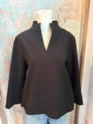 3/4 Sleeve V Neck Top__