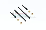 Axial 4WD SCX24 Deadbolt Harden Steel #45 Front CVD Joint+Rear Drive Shaft + Copper Collar- 8 pcs set (Black)