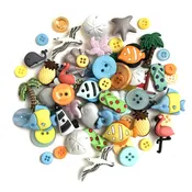 Beach & Nautical Button Value Pack | Coastal Craft Buttons for Scrapbooking, Sewing & DIY Crafts