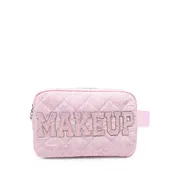 'MAKEUP' Bow Printed Quilted Pouch