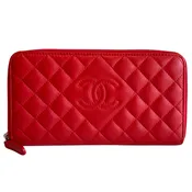 Chanel Quilted Lambskin Continental Zip Around Wallet