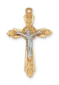 18Kt Gold on SS Crucifix