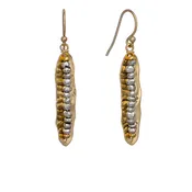 Art deco earrings with silver-plated pyrite.
