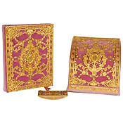 American Gilt Bronze Ormolu-Mounted Pink Velvet Desk Set E. F. Caldwell &amp;amp; Co.