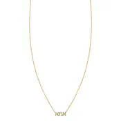 14K Gold Pavé Hebrew Mom Necklace
