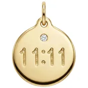 "11:11" Disk Charm With Diamond