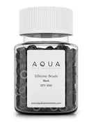 AQUA Black Silicone Beads - 500 Count