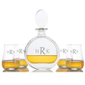 Custom Cooper Liquor Decanter 5pc. Scotch Gift Set By Crystalize