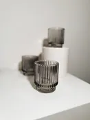 Black smoked ribbed votives (QTY=93) | T Villager Designs | Nashville Florist | Nashville Wedding Florist | Holiday Decor | Nashville Floral Design |