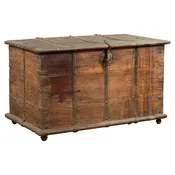 19th Century Blanket Chest with Brass Hardware and Rustic Character