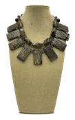 Two strand leopard jasper collar necklace
