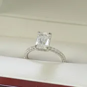 2.03ct Lab Grown Criss Cut 18kt White Gold Engagement Ring