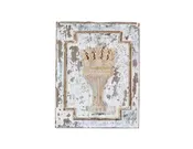 18th Century Carved and Painted Wooden Panel