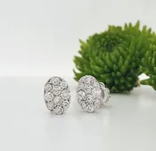 14k White Gold 0.91 Carat Earrings