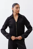 Cropped Corduroy Zip Jacket