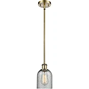 Ballston Caledonia 1 Light 5 inch Antique Brass Pendant Ceiling Light in Incandescent, Charcoal Glass, Ballston
