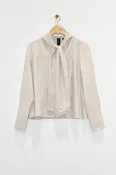22" Collarless Blouse with Neck Tie