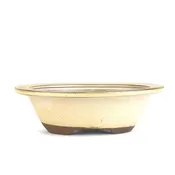 10" Wide Rim Oval Bonsai Pot - Beige