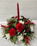 HOLIDAY HIGHLIGHT SINGLE CANDLE CENTERPIECE