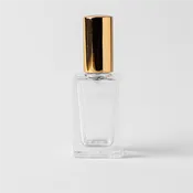 0.54 oz Clear Glass Perfume Bottle with Gold Spray Top