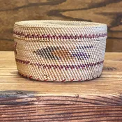 Antique Makah Lidded Trinket Basket, ca. 1920  (SSB3)
