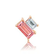 14k Rose Gold Lab Grown Champagne Sapphire and Diamond Pendant