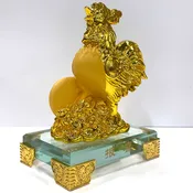 2026 Chinese Zodiac Rooster Year Golden Resin Collectible Figurines Table Decor Statue Small
