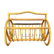Antique Bent Rattan Cane Magazine Rack