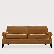 213cm Medium Laid Back Scroll Arm Signature Sofa with cushion back in Whiskey Mohair