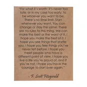12" x 18"  SIGN-"FOR WHAT IT'S WORTH, IT'S NEVER TOO LATE
