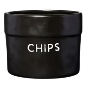 Black Ceramic Chips Bowl
