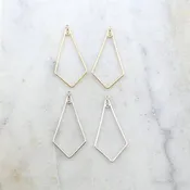 Sterling Silver or 14K Gold Filled Diamond Shape 45mm x 21mm Chandelier (2pc)