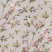 Beige Rose Mauve Green Mustard Yellow Floral Upholstery Drapery Fabric