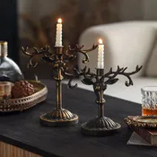 Antique-Style Deer Antler Candle Holder 2 Size Options