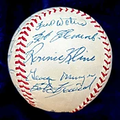 1956 Pittsburgh Pirates Signed (20) Official National League Baseball. Clemente. Beckett — The Bullpen Sports Collectibles